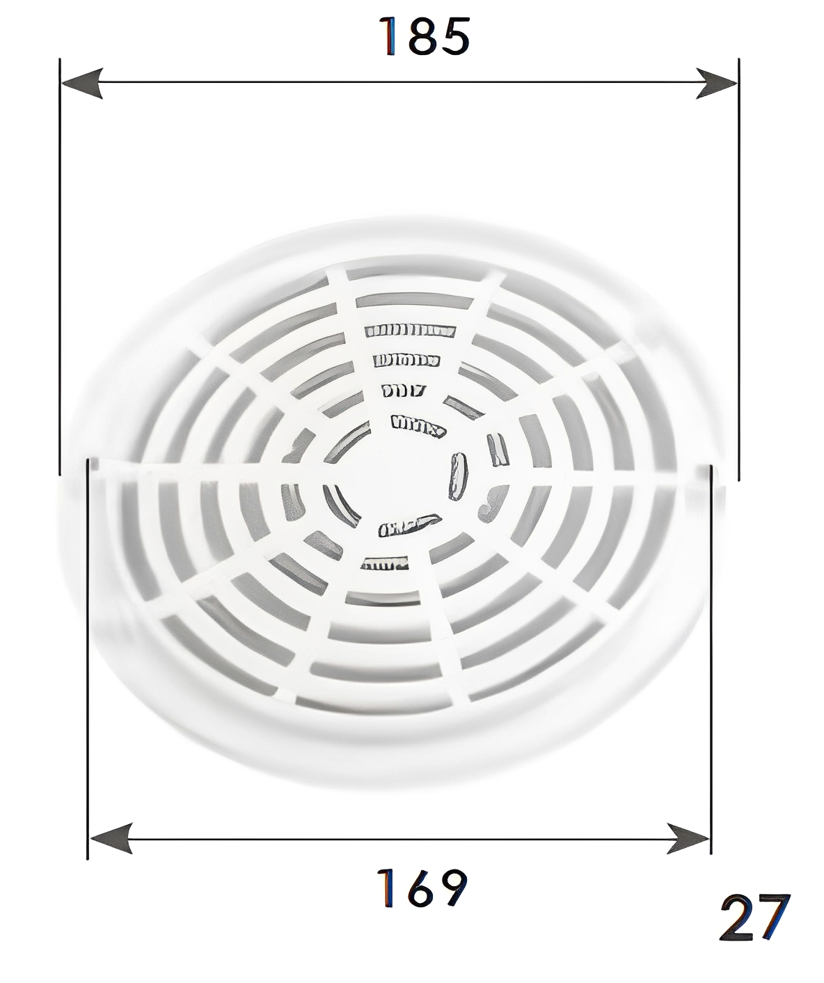 Griglia in ABS Certikin (ø ext. 185 mm)